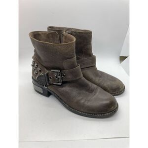 Women's Vince Camuto Windetta Ankle Boots Booties Shoes Size 6 Gray Studded